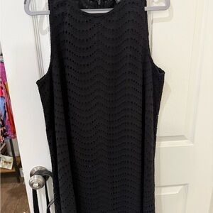 Ann Taylor Black Eyelet Mini Dress